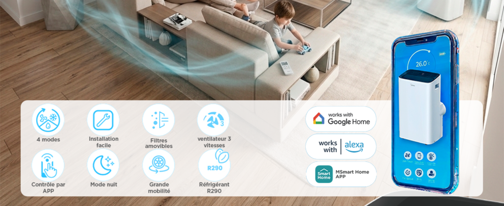 MIDEA Climatiseur Mobile 12000 BTU